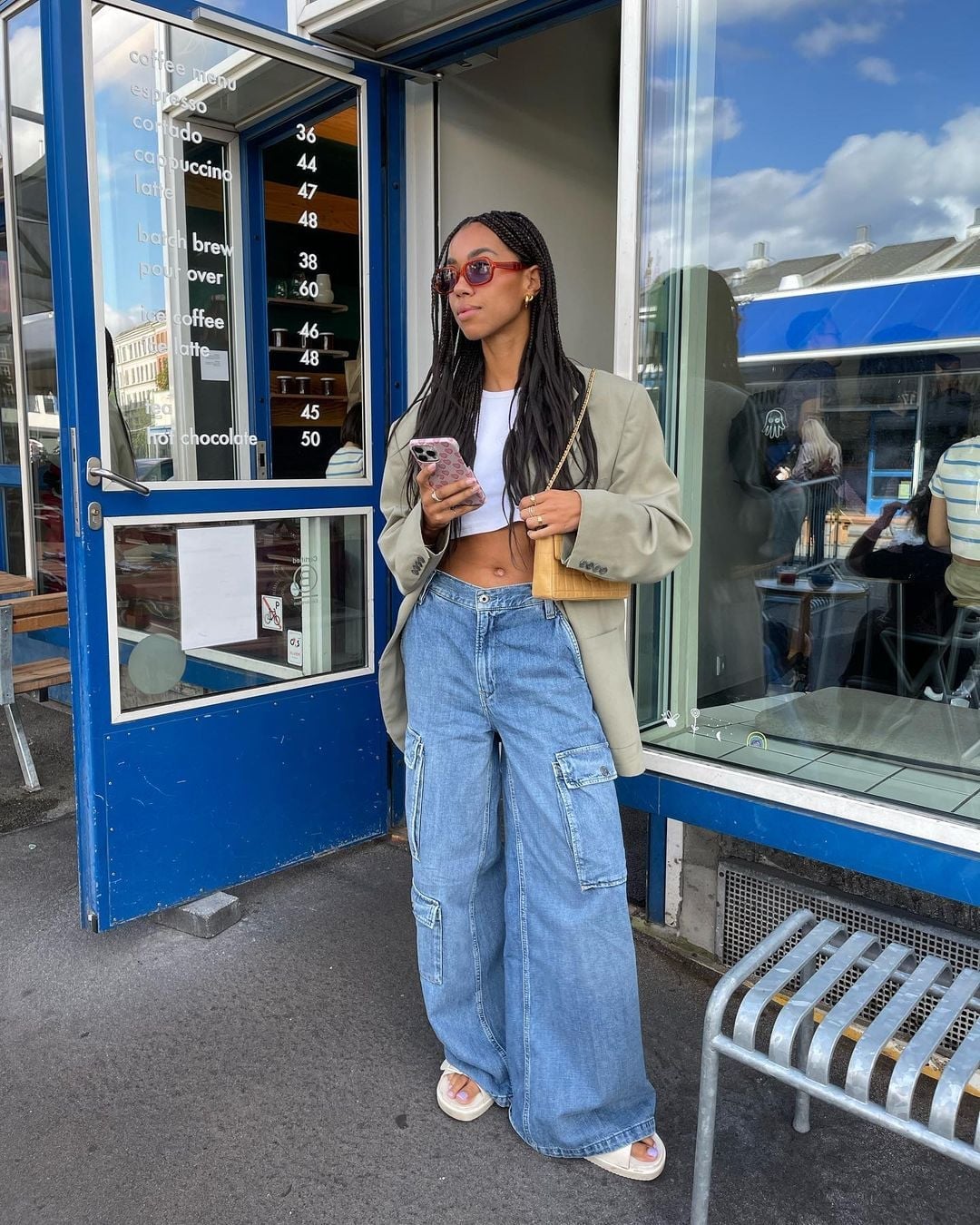 Casual Olive Green Blazer and Cargo Pants Casual Olive Green Blazer and Cargo Pants — Trendy Uni Outfits