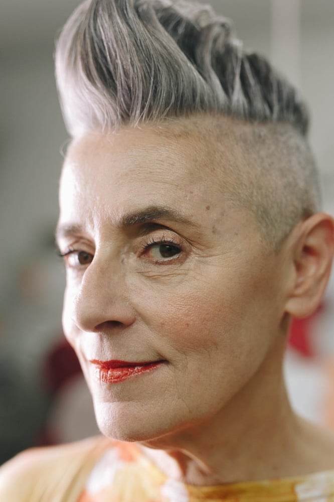 Textured Grey Pixie With Blonde Highlights — Trendy Very Short Hair