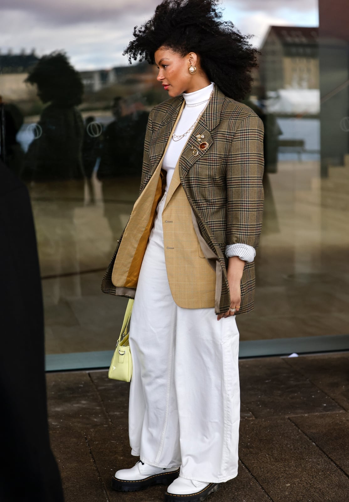 Plaid Blazer Over Vest with Wide-Leg Pants Plaid Blazer Over Vest with Wide-Leg Pants — Trendy Wash and Go