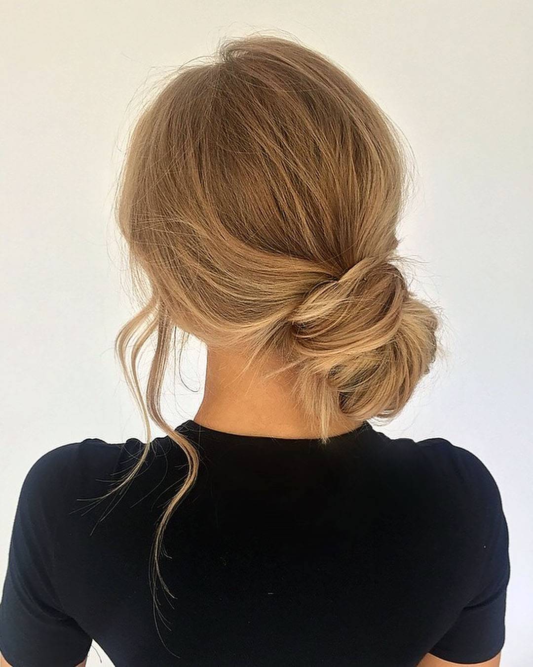 Ash Blonde Fine Straight Sleek Low Chignon, Collarbone Ash Blonde Fine Straight Sleek Low Chignon, Collarbone — Trendy Wedding Guest Updos