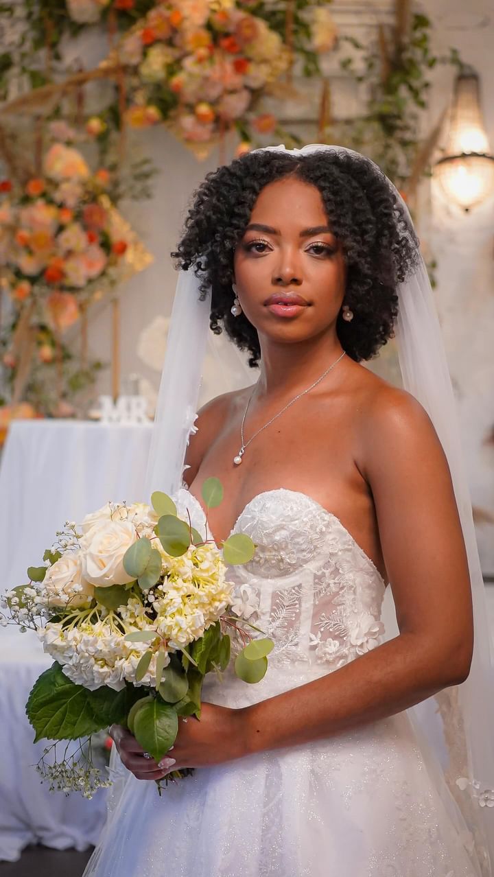 Shoulder Length Black Natural Curls — Trendy Wedding Hair