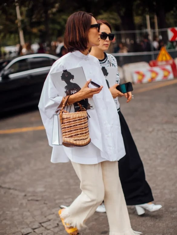 Casual Summer Style with Oversized White Shirt and Beige Trousers — Trendy White Shirt Outfits