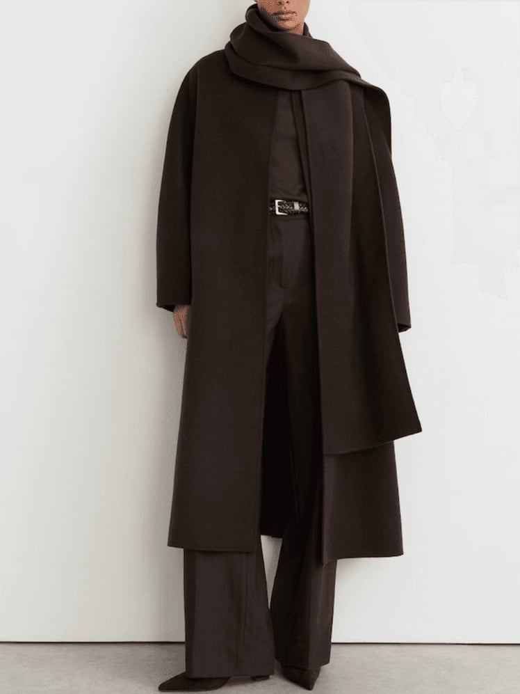 Monochromatic Dark Brown Wool Coat Look — Trendy Wool Coat Outfits