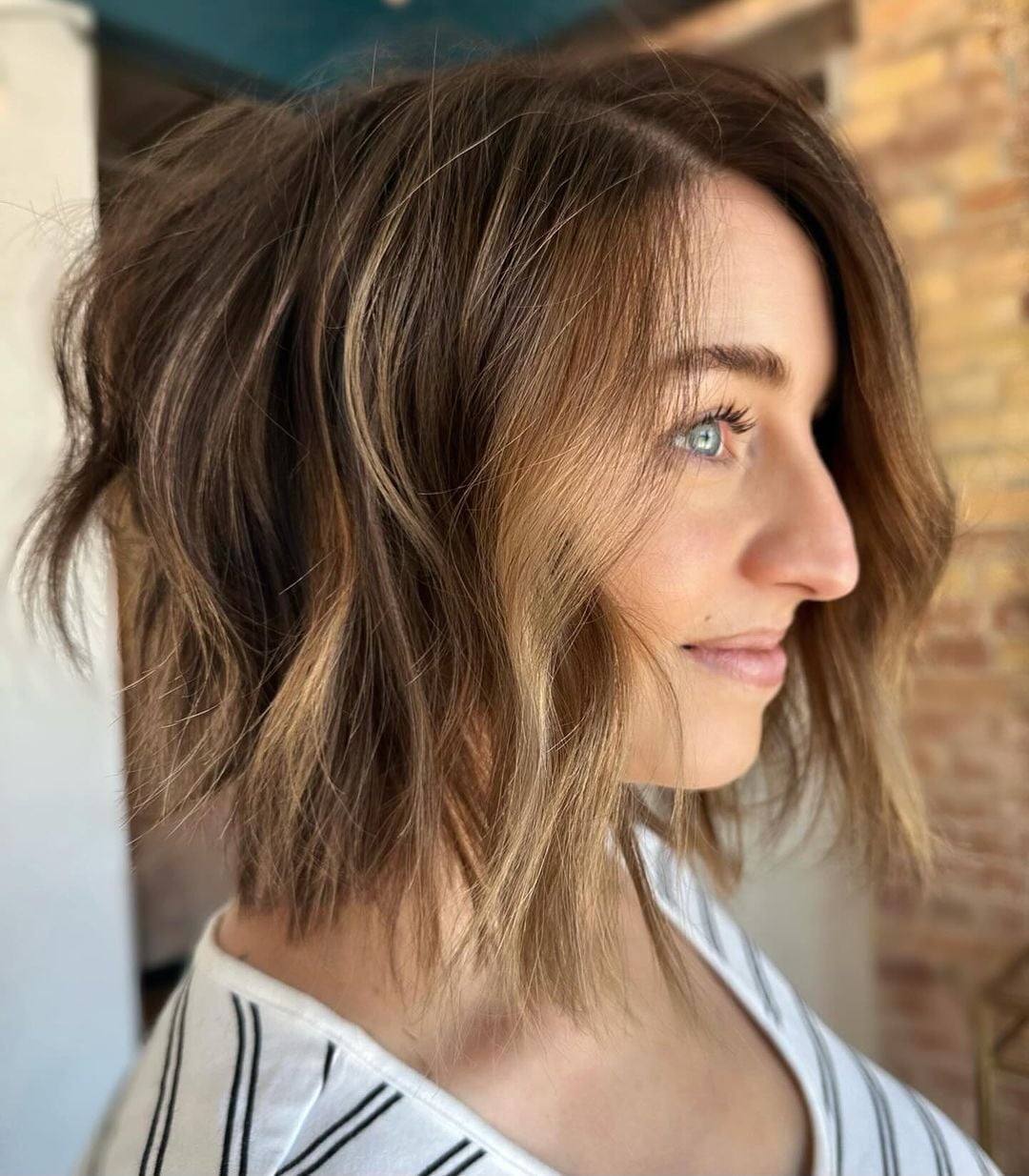 Chin Length Bob With Curtain Bangs — Trendy Work Hair