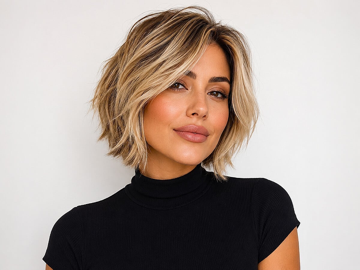 Collarbone Shag Bob With Textured Waves — Trendy Work Hair