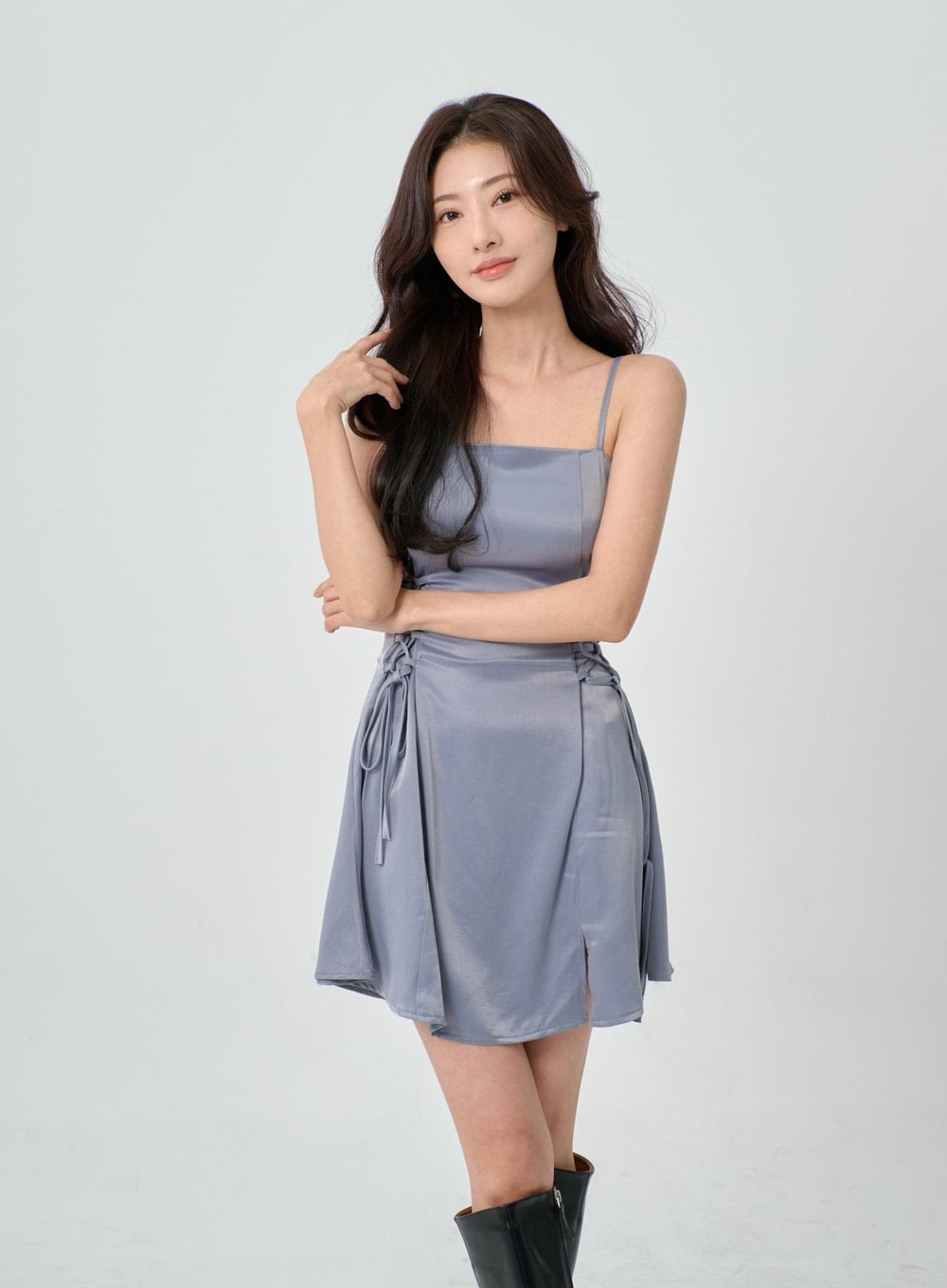 Pink Halter Dress with Ruched Bust — Trendy Y2K Dress