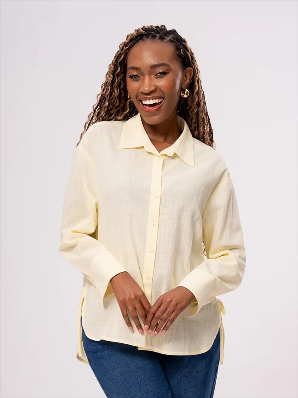 Light Yellow Linen Button-Up Shirt Light Yellow Linen Button-Up Shirt — Trendy Yellow Top Outfits