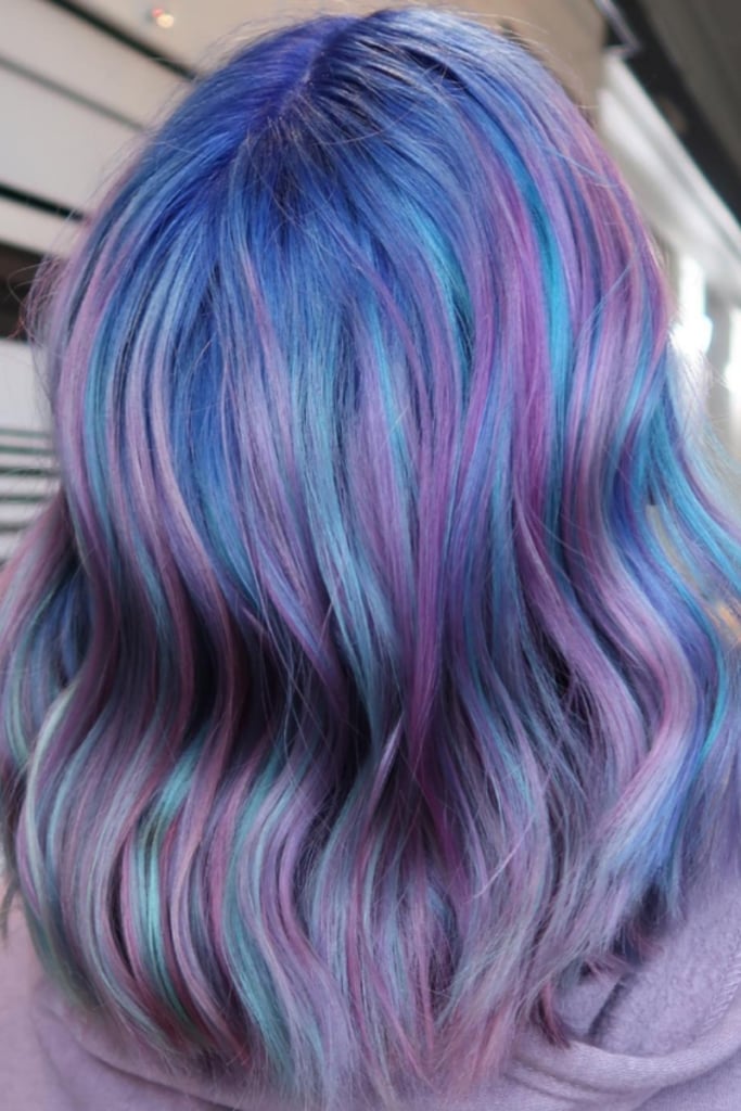 Collarbone Pastel Purple, Blue, Pink Blend — Vivid Hair Color Inspiration