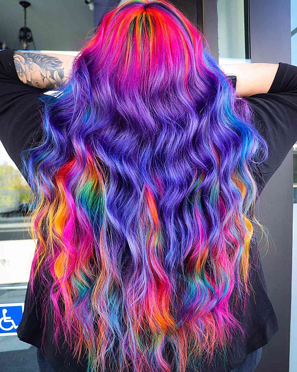 Mid-Back Rainbow Balayage — Vivid Hair Color Inspiration