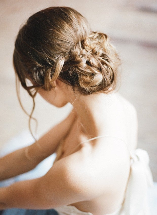 Textured Dark Blonde Updo With Braids Textured Dark Blonde Updo With Braids — Wedding Bun Ideas