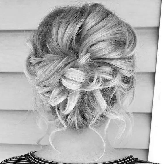Ash Blonde Textured Updo With Braids, Mid-Back Ash Blonde Textured Updo With Braids, Mid-Back — Wedding Bun Ideas