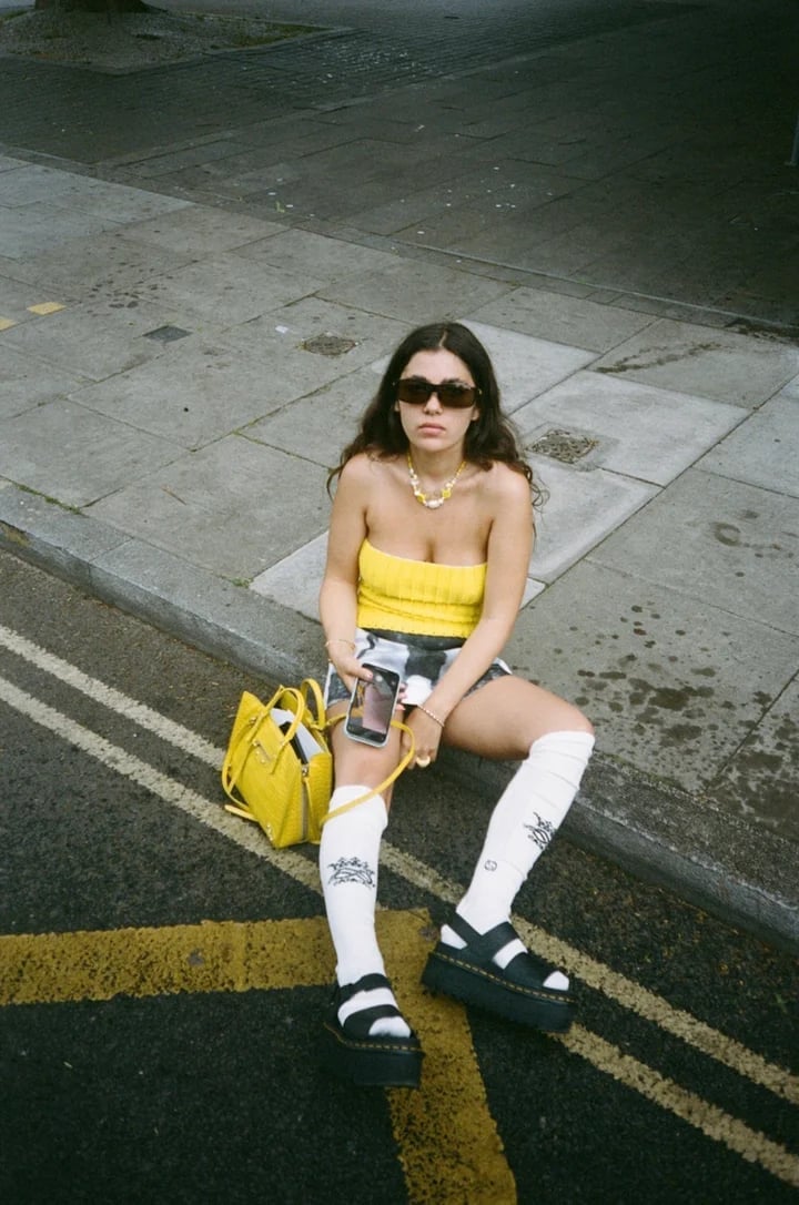 Yellow Tube Top with Checkered Mini Skirt Yellow Tube Top with Checkered Mini Skirt — Y2K Party Outfit Inspiration